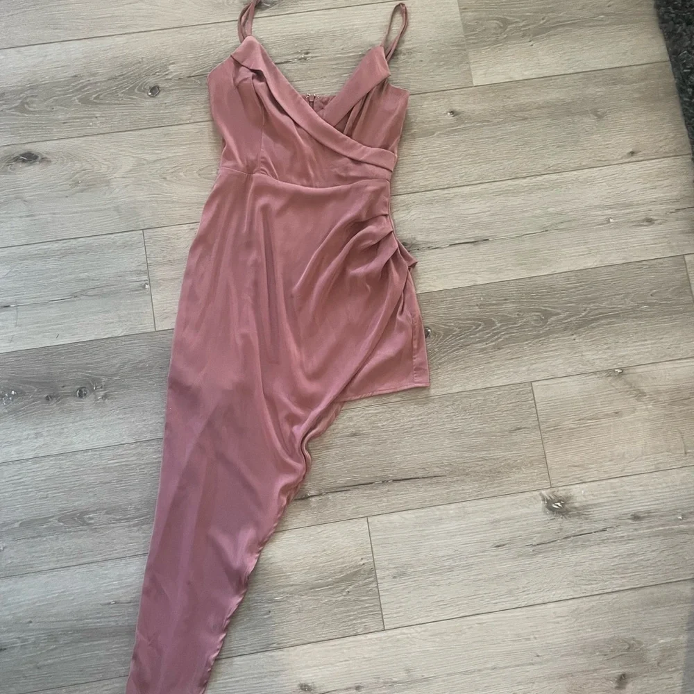 Lulu’s Let’s Celebrate Tonight Mauve Satin Dress - Picture 2 of 6